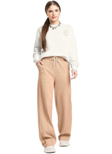 Calça Wide Leg Juvenil em Malha Alfaiataria (Marrom) Gloss