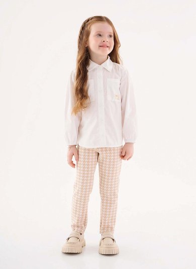 Camisa Manga Longa Infantil Menina (Off White) Up Baby