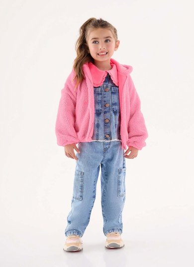 Jaqueta em Material Sintético Infantil Unissex (Rosa) Up Baby