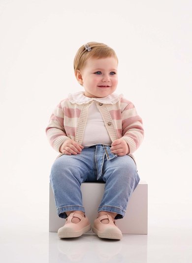 Cardigan em Tricô Unissex para Bebê (Rosa) Up Baby