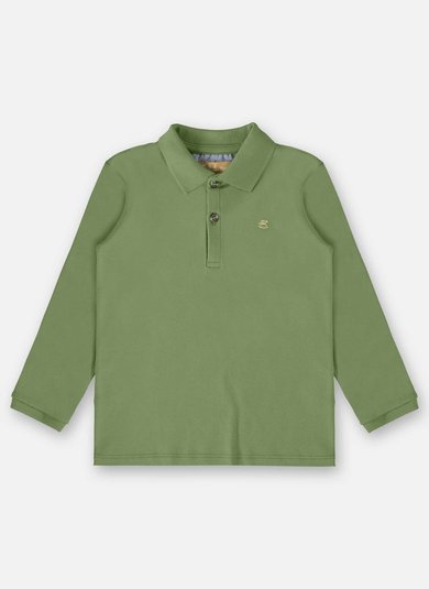 Camisa Polo Manga longa em Suedine Infantil Menino (Verde) Up Baby