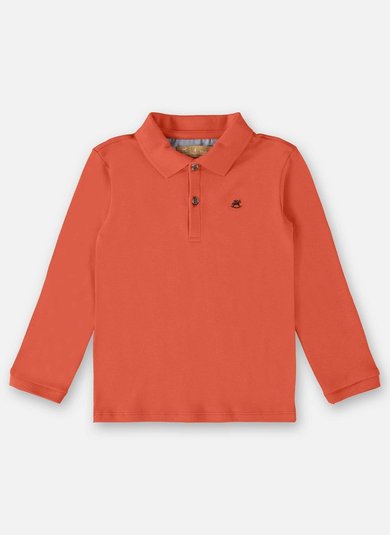 Camisa Polo Manga longa em Suedine Infantil Menino (Laranja) Up Baby