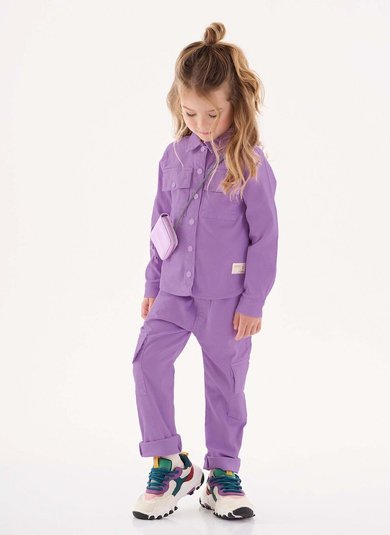 Camisa Manga Longa Infantil Menina (Roxo) Up Baby