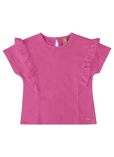 Blusa Infantil Básica em Meia Malha (Rosa Pink) Up Baby