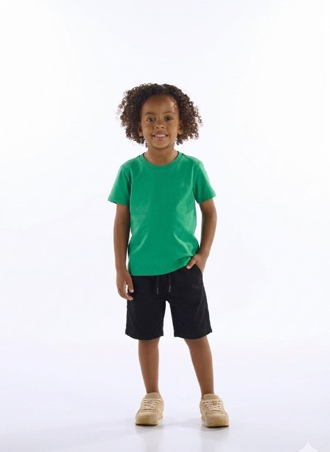 Camiseta Básica em Algodão Infantil Masculina (Verde) Up Baby