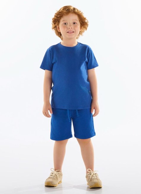 Camiseta Básica em Algodão Infantil Masculina (Azul Marinho) Up Baby