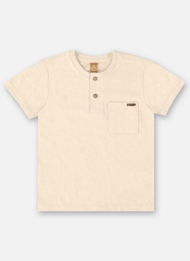 Camiseta Infantil para Menino em Linho Flamê (Bege) Up Baby