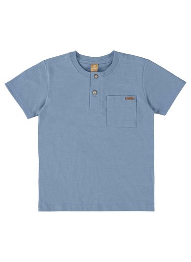 Camiseta Infantil para Menino em Linho Flamê (Azul) Up Baby