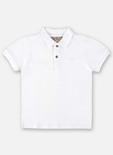 Camisa Polo Infantil para Menino em Suedine (Branco) Up Baby