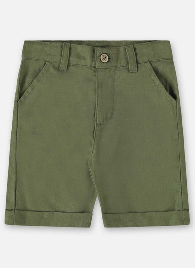 Bermuda Básica Infantil para Meninos em Linho (Verde) Up Baby