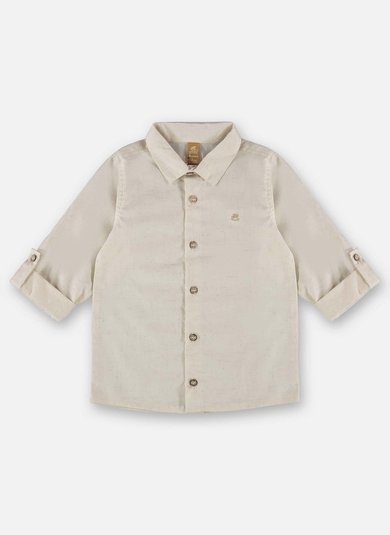 Camisa Manga Longa Infantil para Menino (Bege) Up Baby