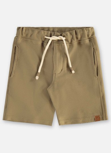 Bermuda Infantil Masculina em Malha Sarjada Marrom