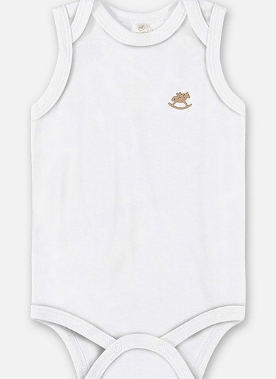 Body Regata em Suedine Unissex para Bebê (Branco) Up Baby