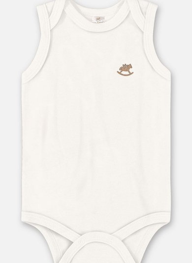 Body Regata em Suedine Unissex para Bebê (Off White) Up Baby