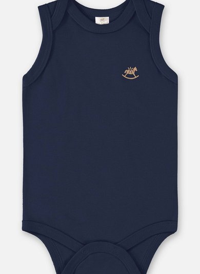 Body Regata em Suedine Unissex para Bebê (Azul Marinho) Up Baby