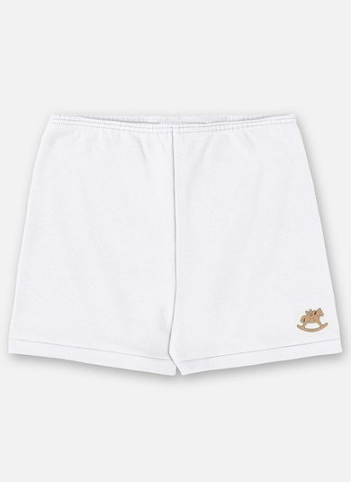 Short Unissex para Bebê em Suedine Essentials (Branco) Up Baby