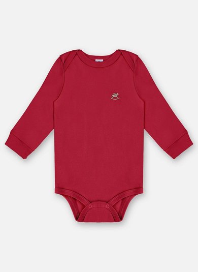 Body Manga Longa Unissex em Suedine Essentials (Vermelho) Up Baby