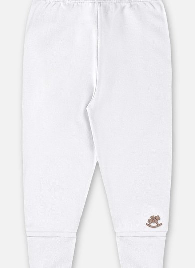 Calça Unissex para Bebê em Suedine Essentials (Branco) Up Baby