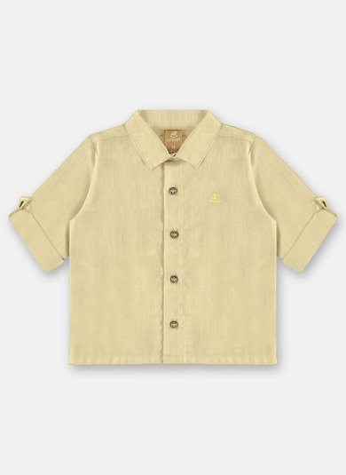Camisa Social Manga Longa para Bebê Menino (Amarelo) Up Baby