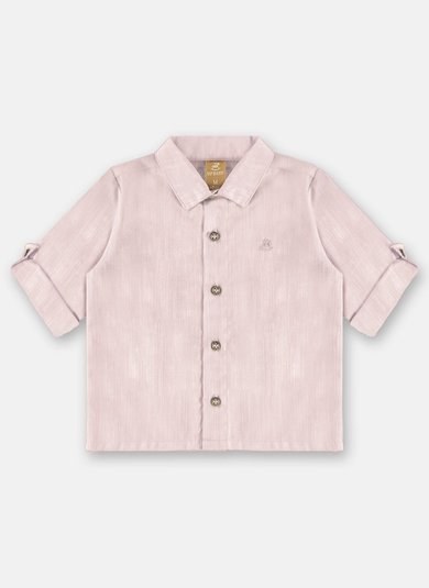 Camisa Social Manga Longa para Bebê Menino (Rosa) Up Baby