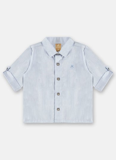 Camisa Social Manga Longa para Bebê Menino (Azul) Up Baby