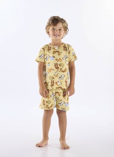 Pijama Curto Infantil Masculino em Suedine (Verde) Up Baby