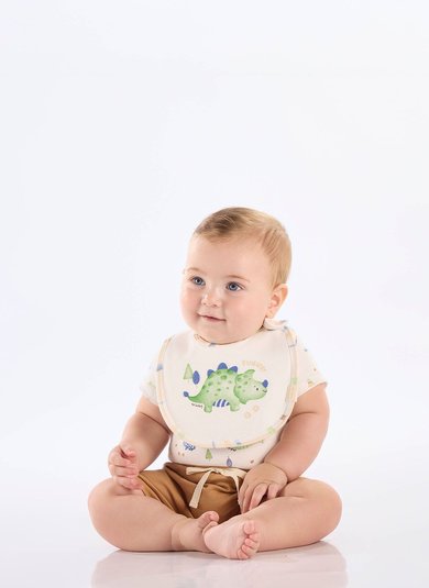 Babador Unissex Bebê em Suedine Comfy Forro Plástico (Bege) Up Baby