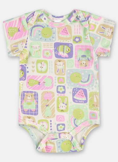 Body para Bebê Menina em Suedine Essentials (Off White) Up Baby