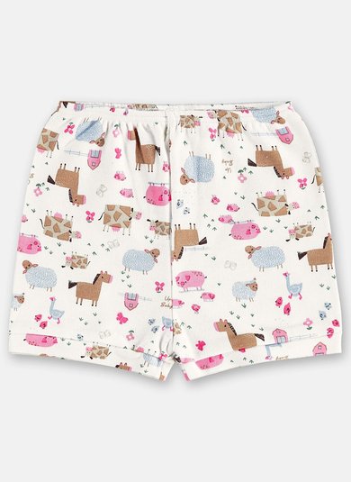 Short em Suedine Essentials para Bebê Menina (Off White) Up Baby