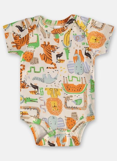 Body em Suedine Essentials Estampado para Bebê Menino (Bege) Up Baby