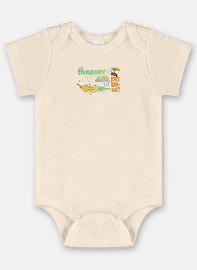 Body Estampado para Bebê Menino em Suedine Essentials (Bege) Up Baby