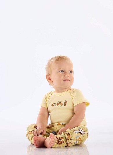 Body Estampado para Bebê Menino em Suedine Essentials (Amarelo) Up Baby