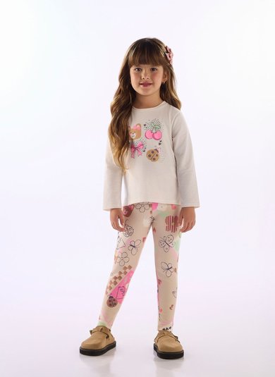 Blusa Infantil Menina em Cotton com Strass Branco