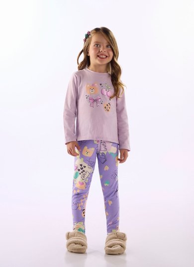 Blusa Infantil Menina em Cotton com Strass Roxo