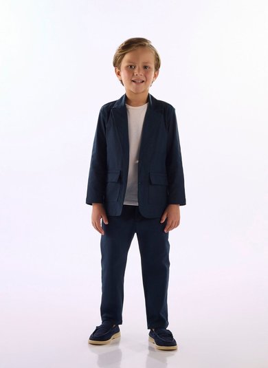 Calça Infantil Masculina Alfaiataria Comfy Azul Marinho