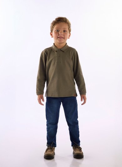 Polo Infantil para Menino em Piquet Verde