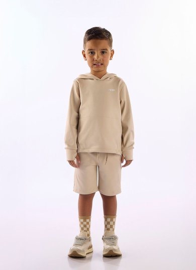 Conjunto Infantil Masculino Blusão e Bermuda Uv50+ Bege