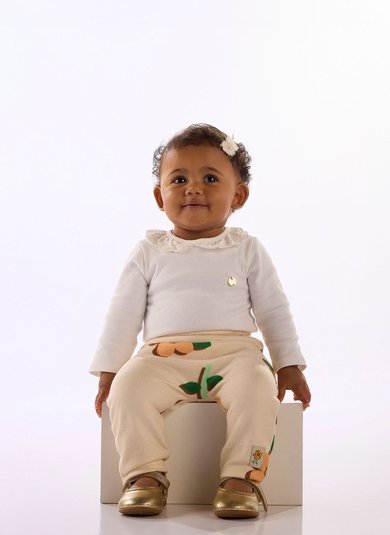 Body para Bebê em Suedine com Gola de Renda Branco