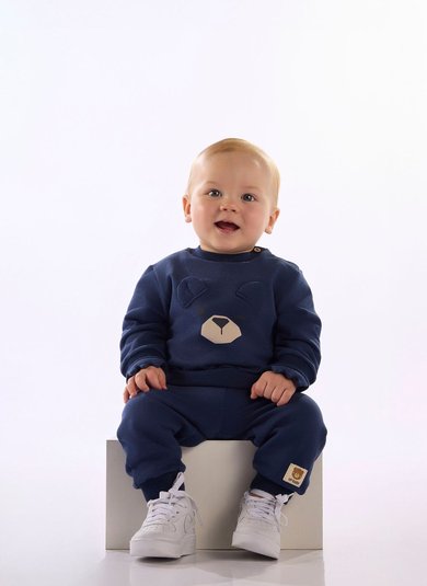 Conjunto Bebê Menino Ursinho com Aplique Interativo Azul