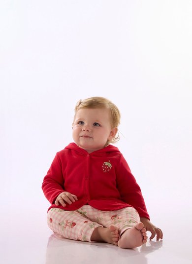Conjunto para Bebê Menina com Cardigan e Calça Forrado Vermelho