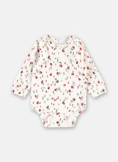 Body para Bebê Menina Estampado de Florezinhas Off White