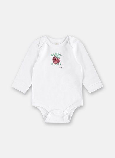 Body para Menina Bebê Manga Longa Branco