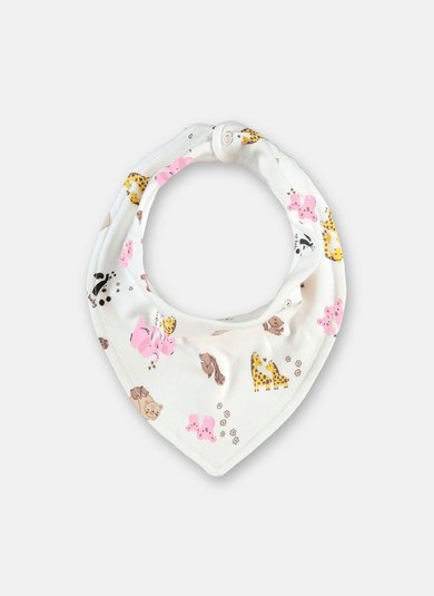 Babador Bandana Bebê Menina em Suedine Estampado Multicolor