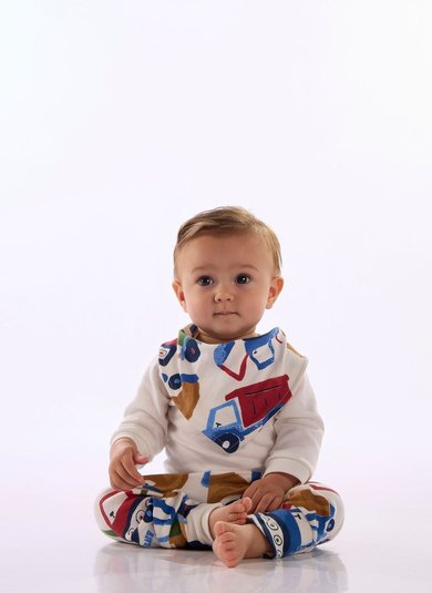 Body para Bebê Menino Suedine Premium Estampado Off White