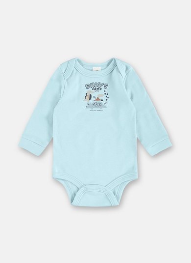 Body para Bebê Menino Suedine Premium Estampado Azul