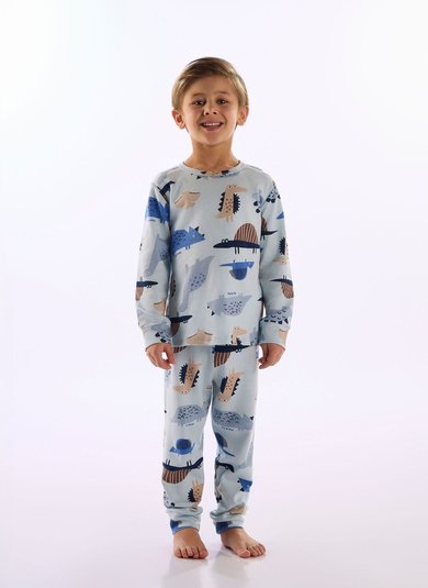 Pijama Unissex Infantil Estampado Azul