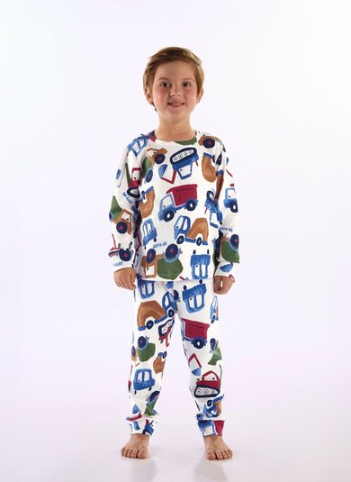 Pijama Unissex Infantil Estampado Branco