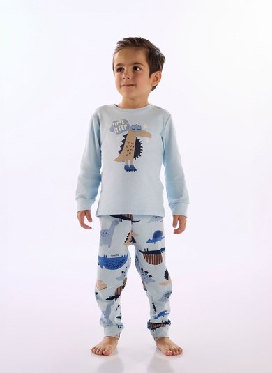 Pijama Unissex Infantil Suedine Azul