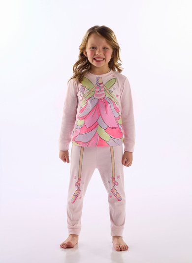 Pijama Infantil Menina em Suedine com Estampa de Fada Rosa