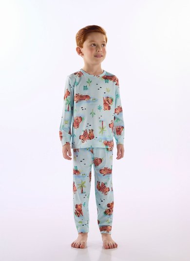 Pijama Infantil Unissex Térmico Azul